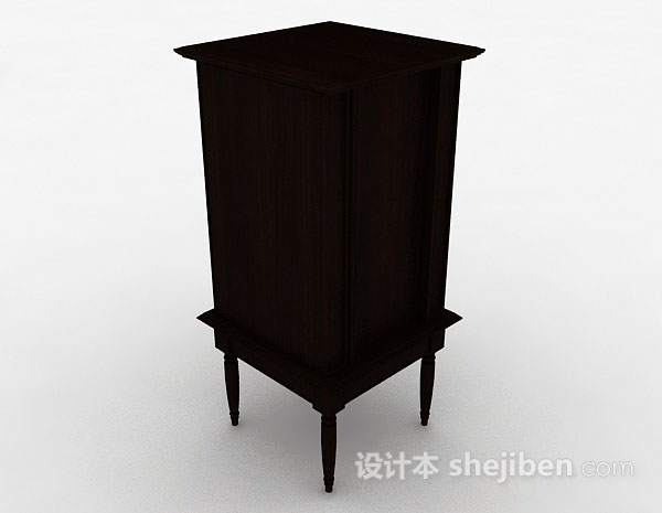 设计本木质棕色储物柜3d模型下载