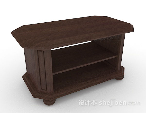 木质棕色鞋柜3d模型下载