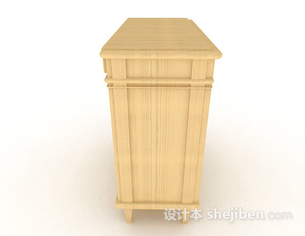 设计本木质黄色玄关柜3d模型下载
