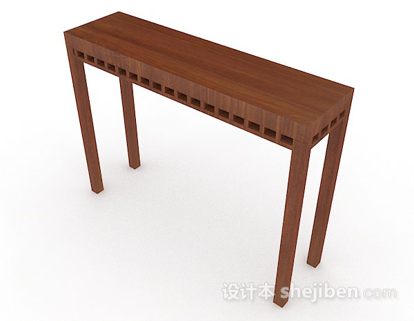 现代风格简约木质棕色书桌3d模型下载
