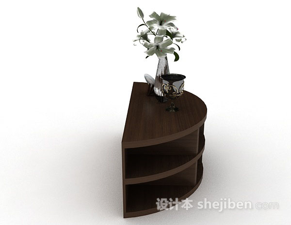 设计本半圆形木质展示柜3d模型下载