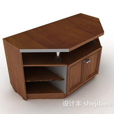 简约个性棕色木质厅柜3d模型下载