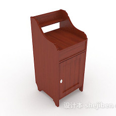 红棕色木质床头柜3d模型下载