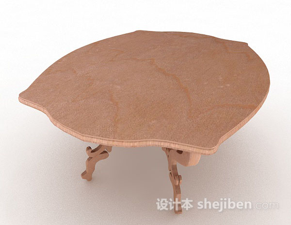 免费中式棕色餐桌3d模型下载