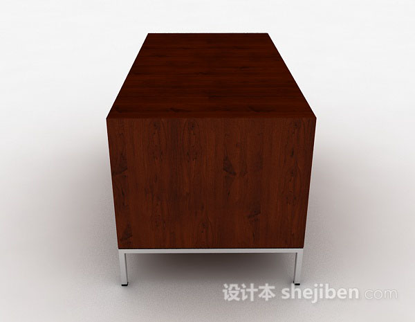 设计本棕色木质简约床头柜3d模型下载