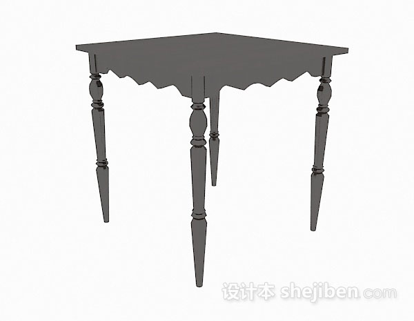 免费灰色餐桌3d模型下载