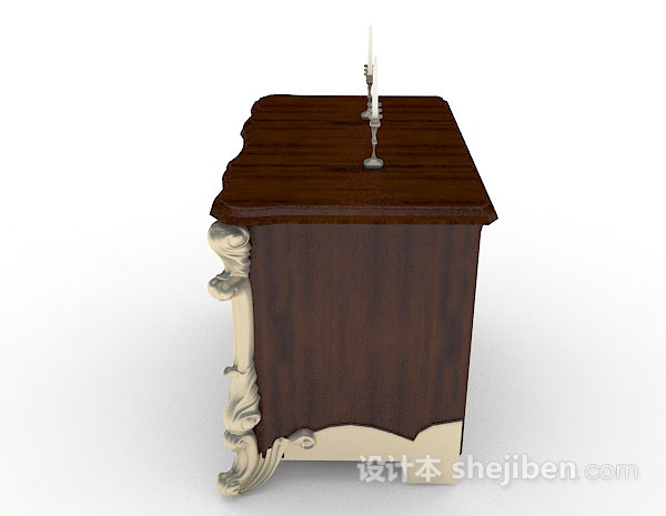 免费欧式木质厅柜3d模型下载