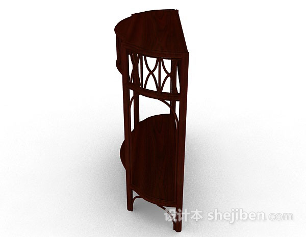 设计本棕色摆设桌3d模型下载