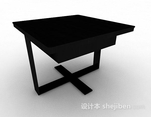 免费黑色餐桌3d模型下载