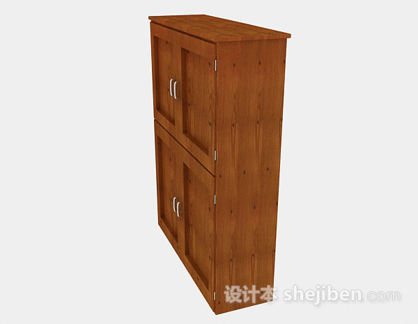 免费棕色木质家居衣柜3d模型下载