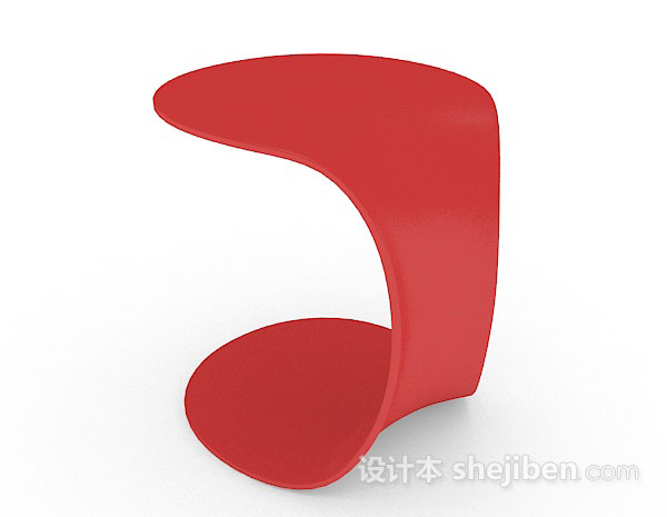 现代个性简约红色书桌3d模型下载