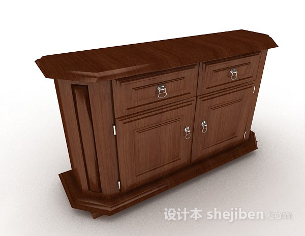 免费欧式木质厅柜3d模型下载