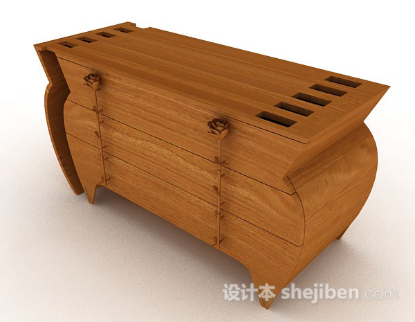 现代风格个性木质厅柜3d模型下载
