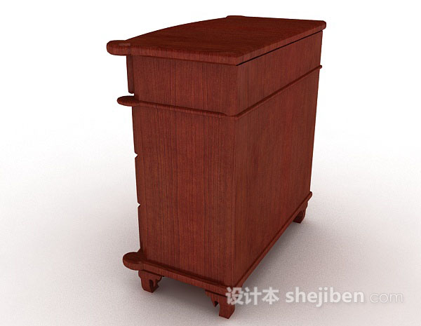 设计本木质红棕色厅柜3d模型下载