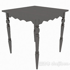 灰色餐桌3d模型下载
