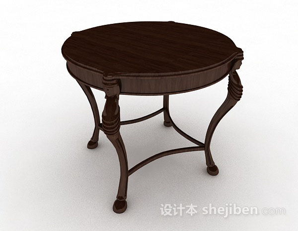 中式风格中式圆餐桌3d模型下载