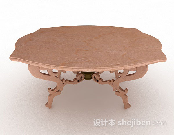 中式棕色餐桌3d模型下载