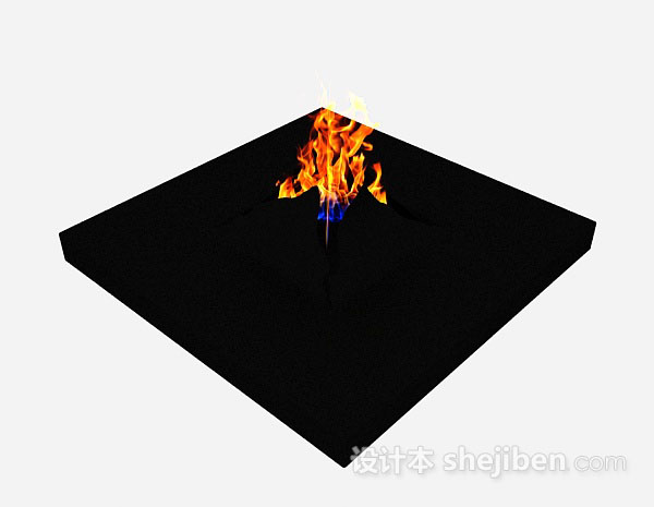 现代风格黑色简约壁炉3d模型下载