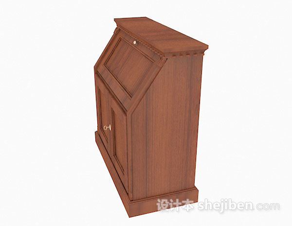 免费个性木质厅柜3d模型下载