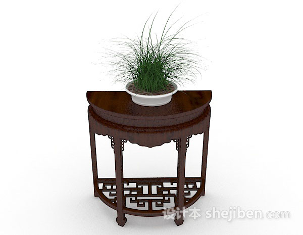 中式风格中式绿色室内盆栽3d模型下载