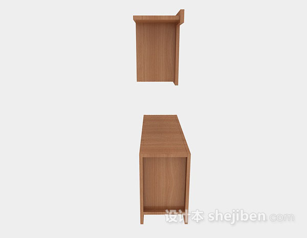 设计本棕色木质橱柜3d模型下载