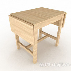可折叠黄色木质书桌3d模型下载