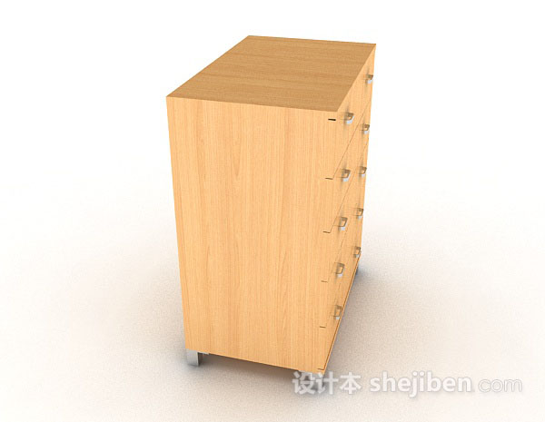 免费黄色木质柜子3d模型下载