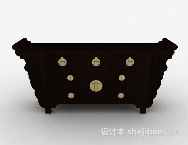 中式风格中式电视柜3d模型下载