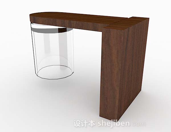 设计本棕色书桌3d模型下载