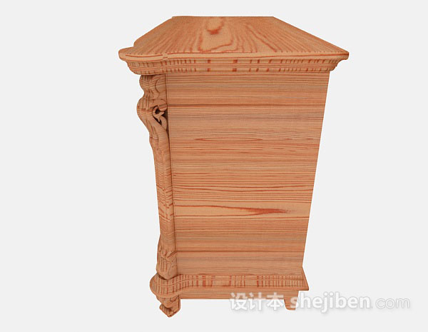 设计本欧式复古棕色木质厅柜3d模型下载