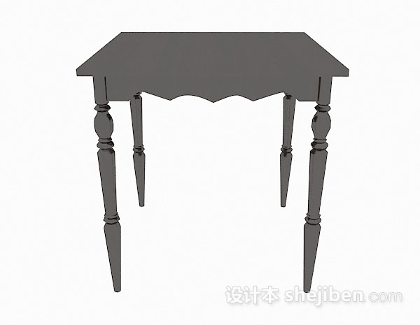 现代风格灰色餐桌3d模型下载