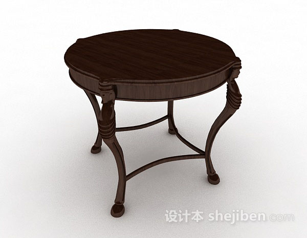 设计本中式圆餐桌3d模型下载