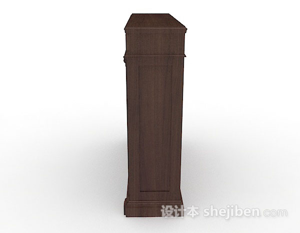 设计本木质棕色书柜3d模型下载