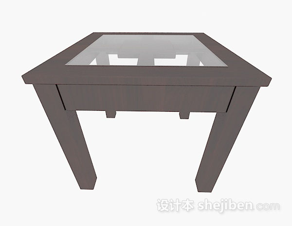 现代风格棕色餐桌3d模型下载