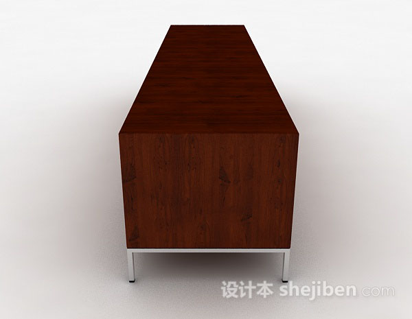设计本棕色简约木质电视柜3d模型下载