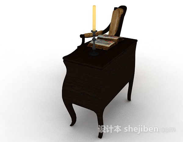 免费欧式棕色木质家居椅3d模型下载