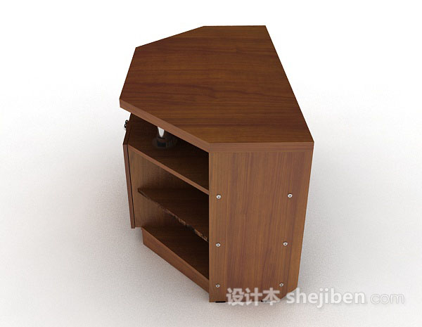 免费简约个性棕色木质厅柜3d模型下载