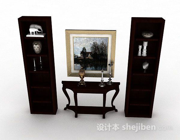 中式风格中式家居摆设3d模型下载