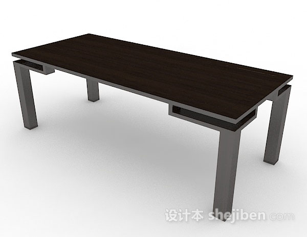 设计本木质长方形茶几3d模型下载