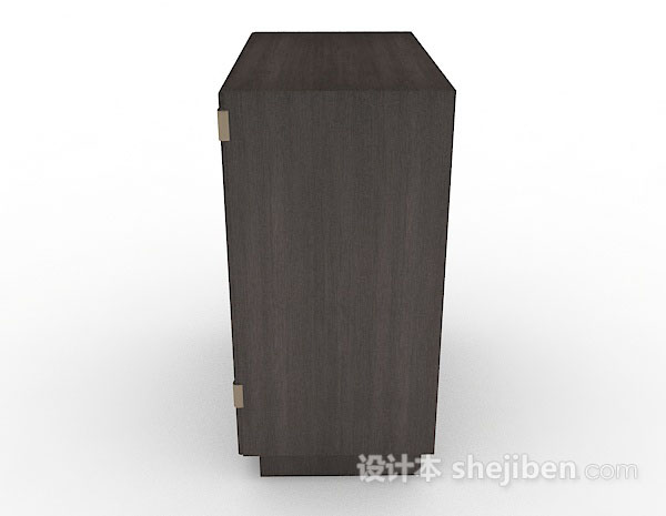 免费中式木质棕色衣柜3d模型下载