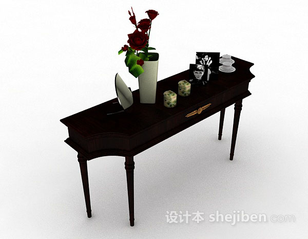 棕色装饰桌子3d模型下载
