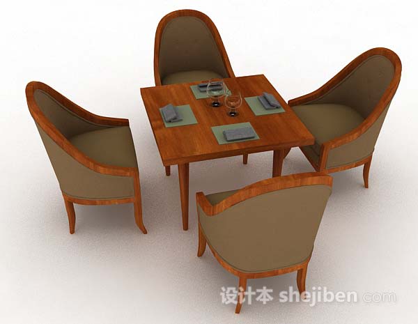 免费简单休闲桌椅3d模型下载