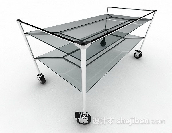 设计本玻璃餐车3d模型下载