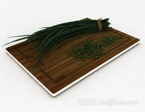 现代风格棕色木质砧板3d模型下载