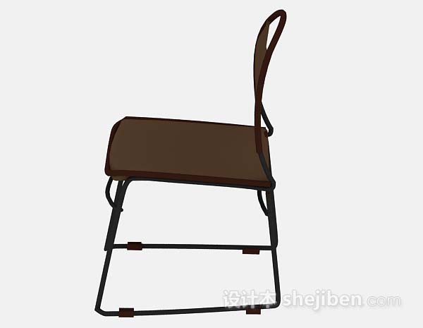 设计本棕色休闲椅3d模型下载