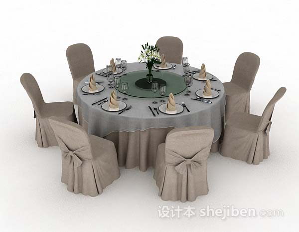 免费餐厅餐桌椅3d模型下载