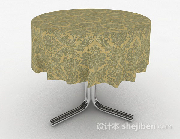 设计本圆形餐桌3d模型下载