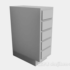 灰色储物柜3d模型下载