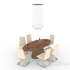 个性餐桌椅3d模型下载