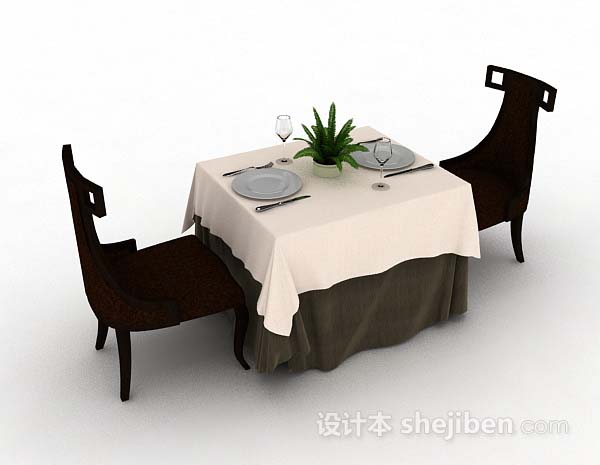 免费餐厅餐桌椅3d模型下载